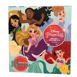 Disney Princess 15 Days of Socks Shoe Size 3-10, Advent Socks, Christmas Gift
